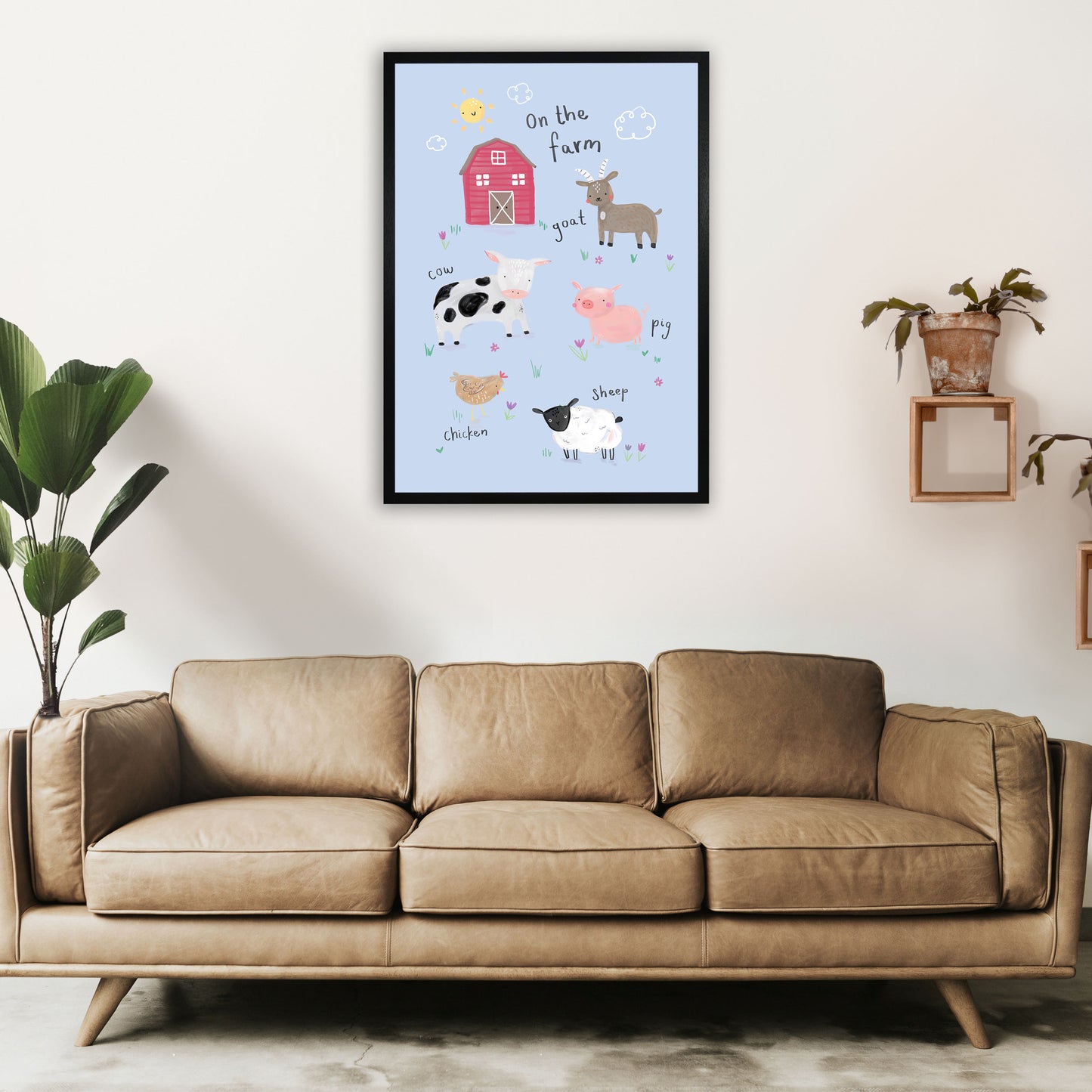 On The Farm Art Print by Laura Irwin A1 White Frame