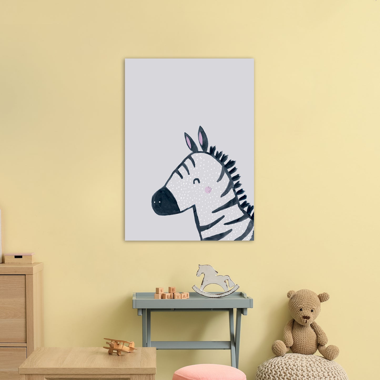 Inky Zebra Animal Art Print by Laura Irwin A1 Black Frame