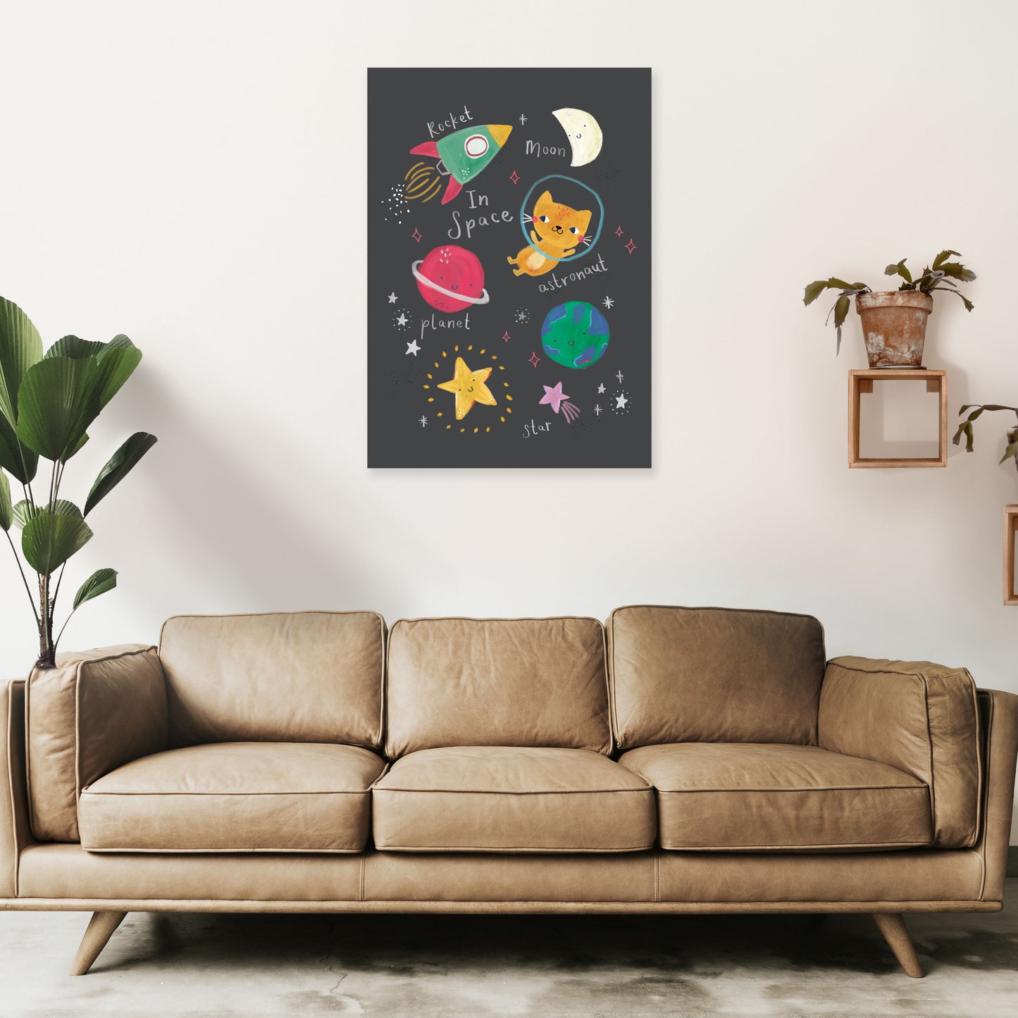 Space Art Print by Laura Irwin A1 Black Frame