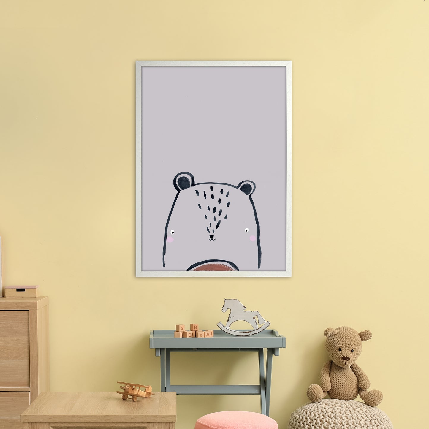 Teddy Art Print by Laura Irwin A1 Oak Frame