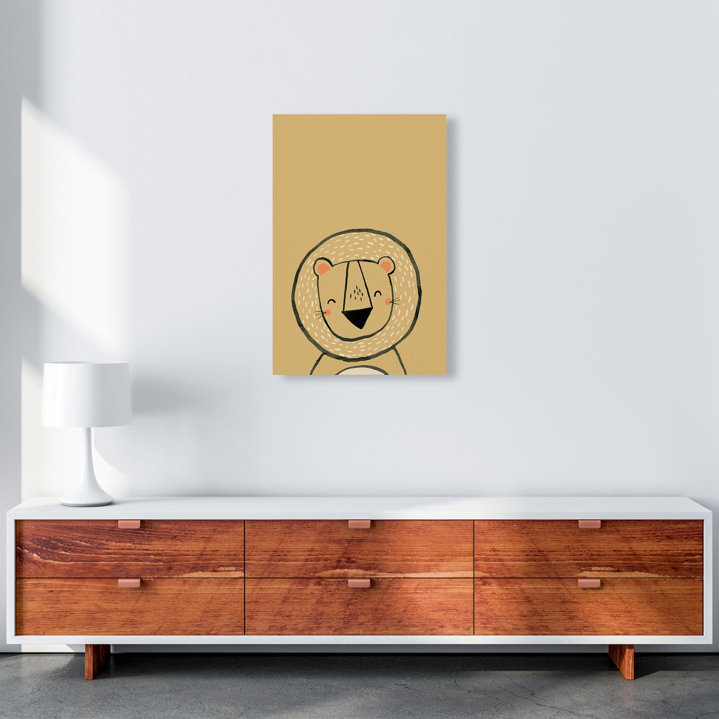 Inky Lion Animal Art Print by Laura Irwin A2 Canvas