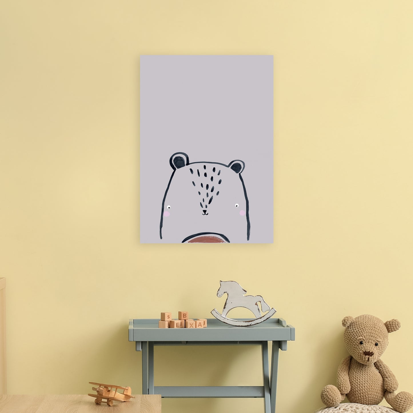 Teddy Art Print by Laura Irwin A2 Black Frame