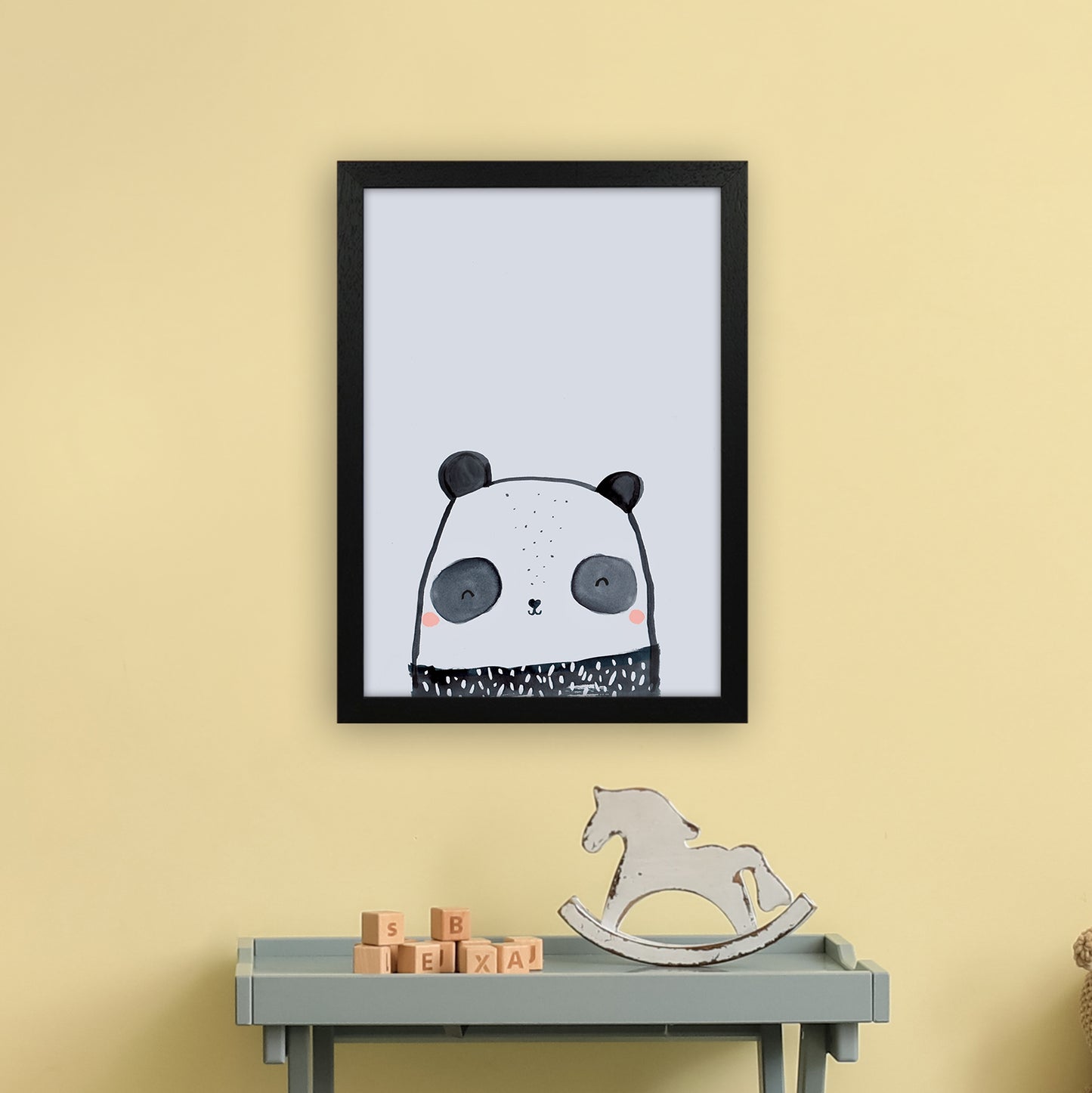 Panda Art Print by Laura Irwin A3 White Frame