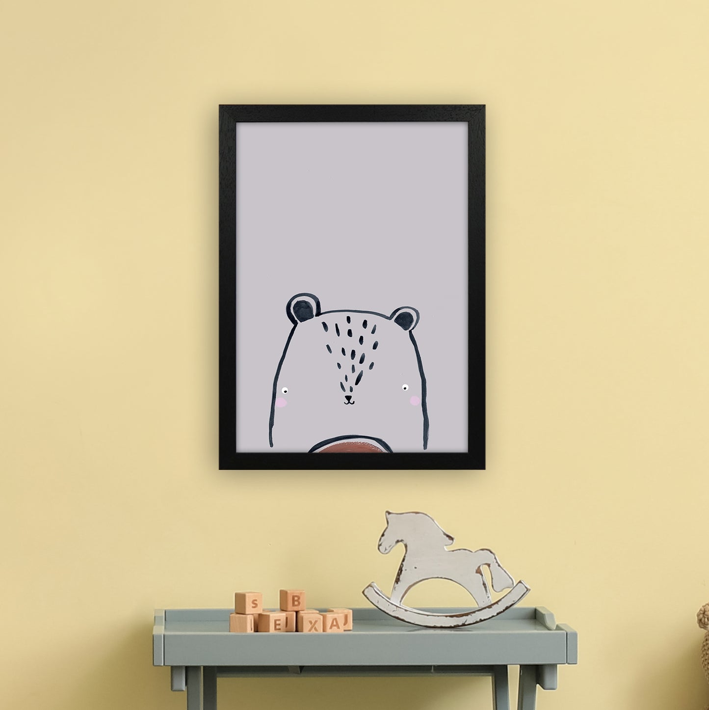 Teddy Art Print by Laura Irwin A3 White Frame