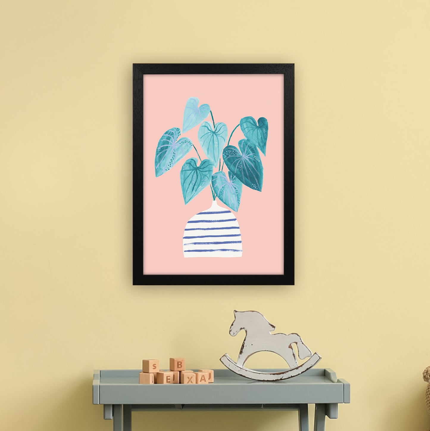 Minimal Houseplant Art Print by Laura Irwin A3 White Frame