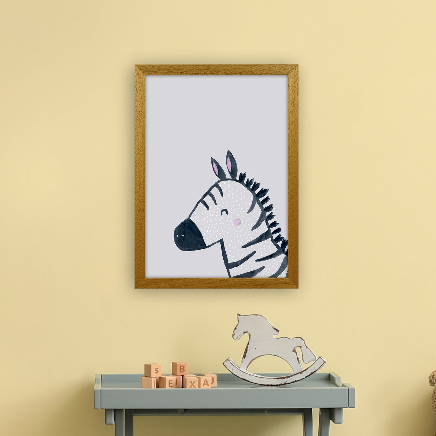 Inky Zebra Animal Art Print by Laura Irwin A3 Print Only