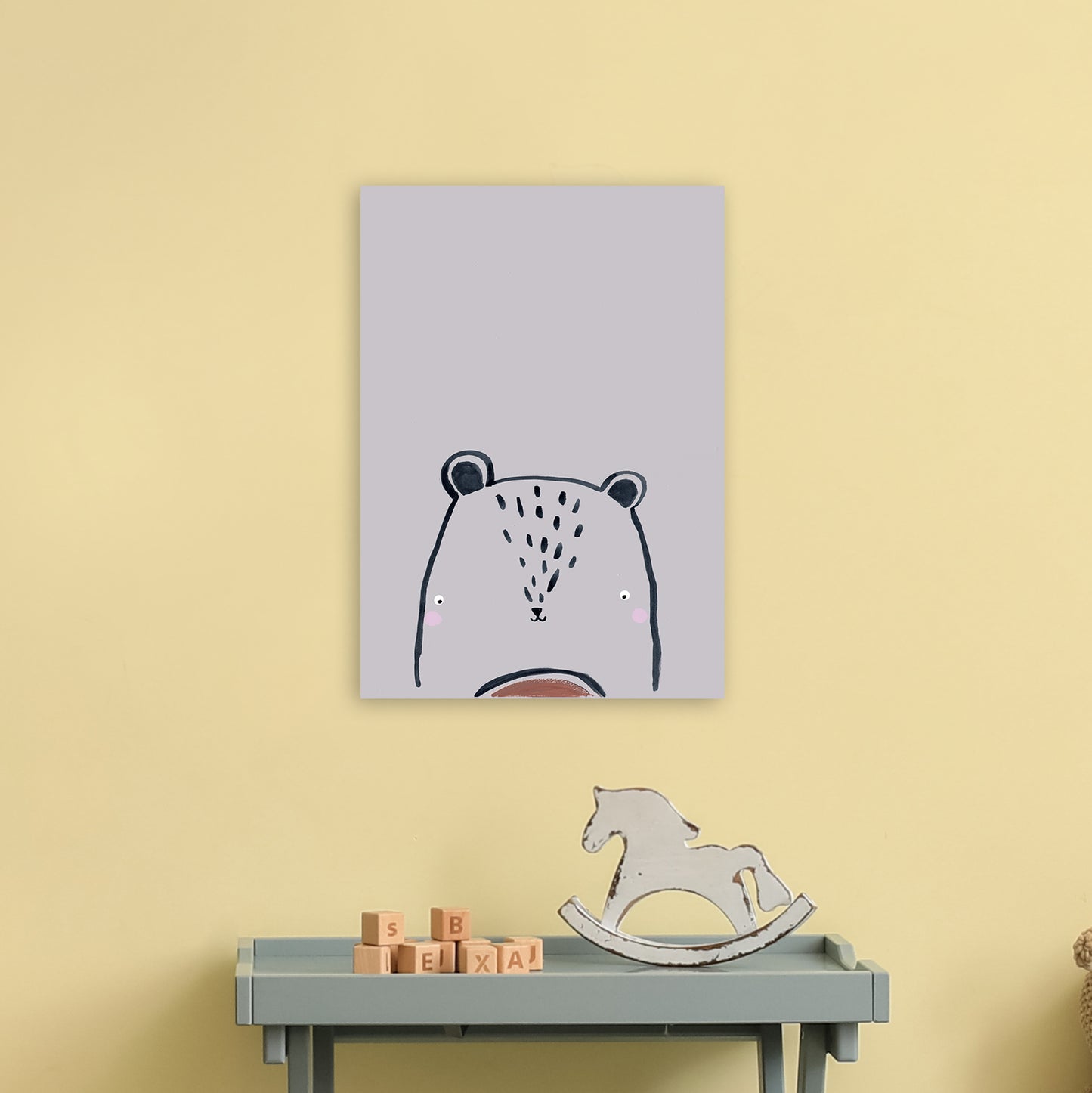 Teddy Art Print by Laura Irwin A3 Black Frame