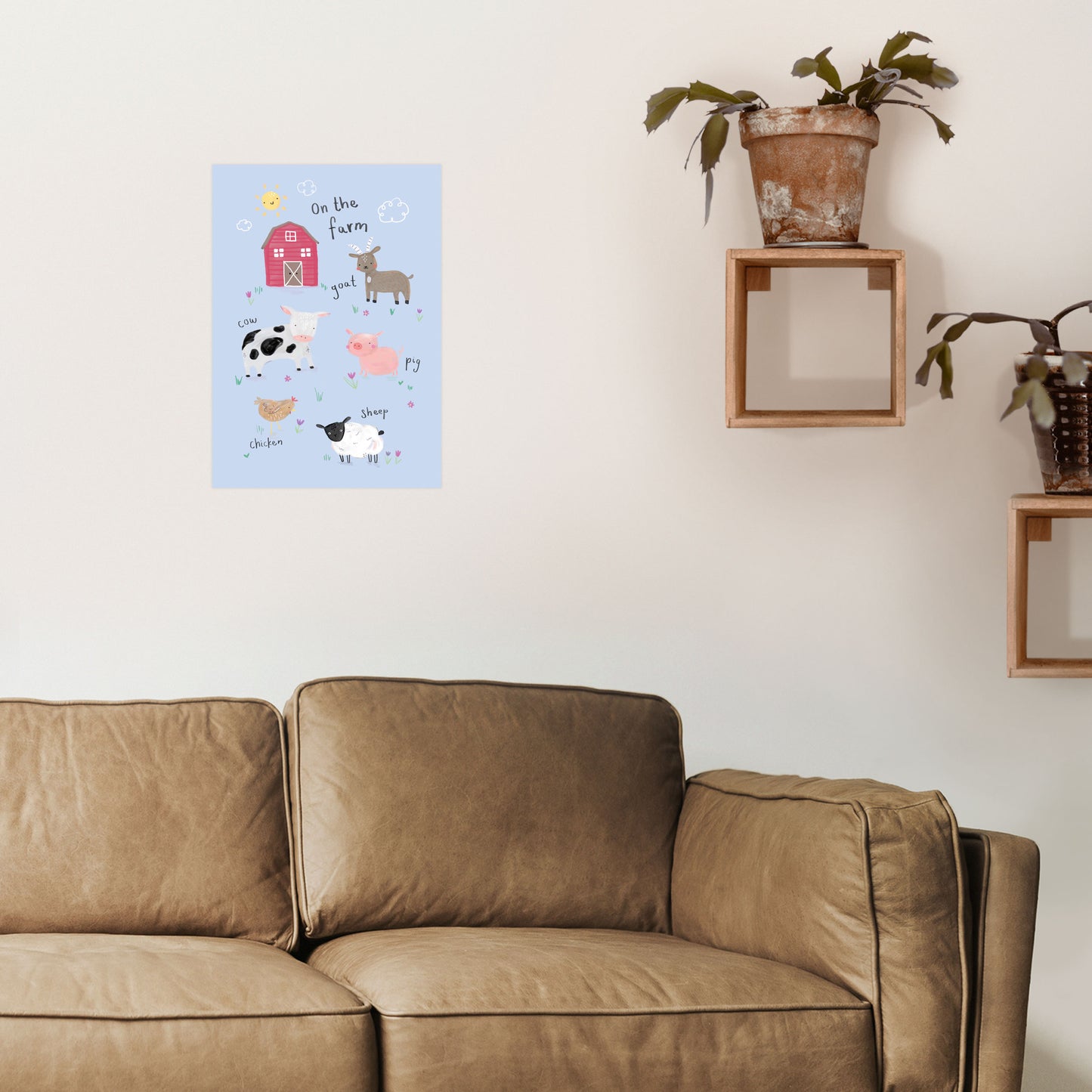 On The Farm Art Print by Laura Irwin A3 Black Frame