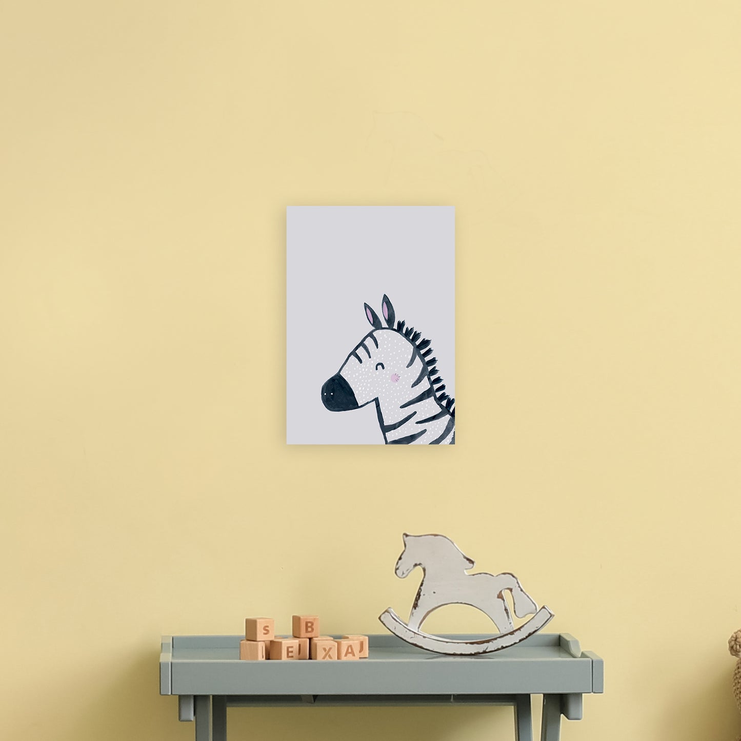 Inky Zebra Animal Art Print by Laura Irwin A4 Black Frame