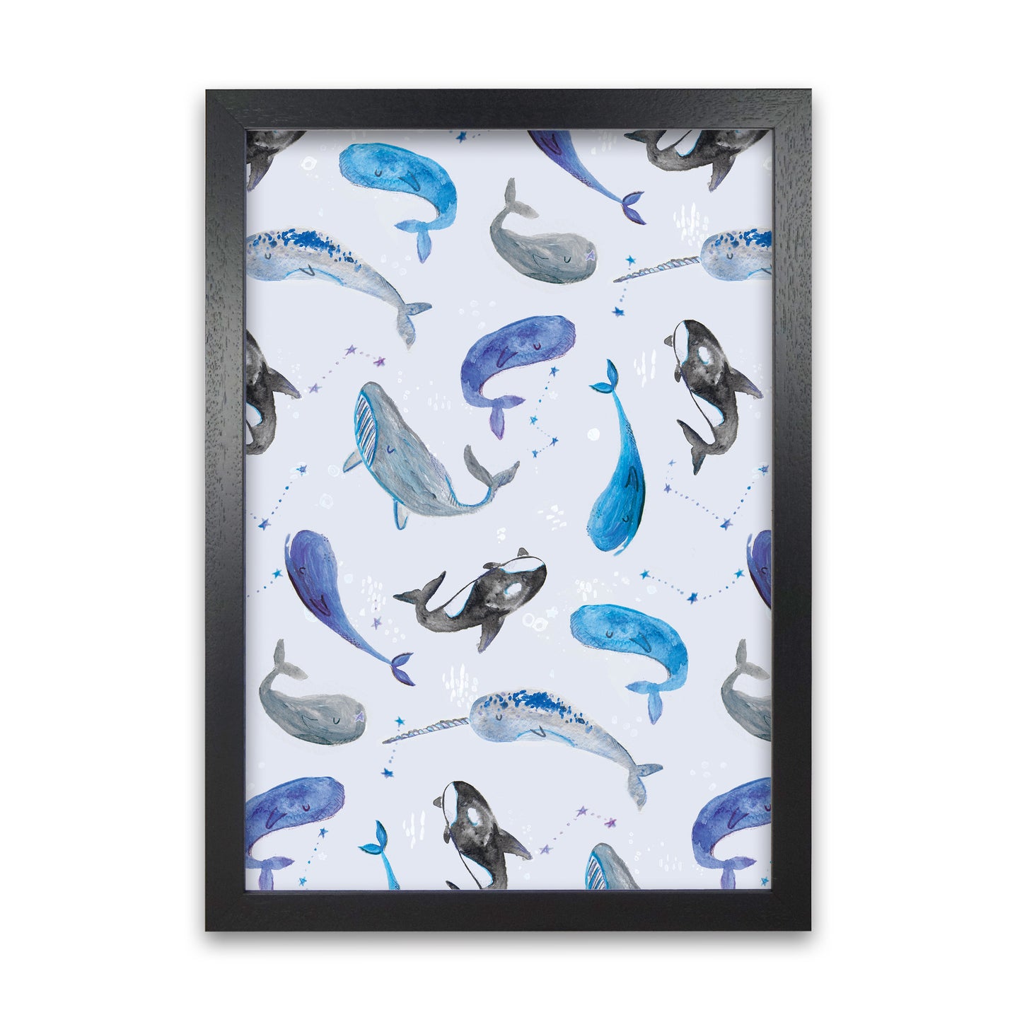 Laura Irwin Whales Repeat Patterm A1 White with White Mount