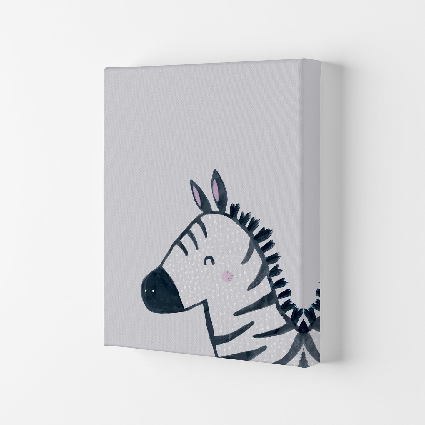 Inky Zebra Animal Art Print by Laura Irwin Canvas