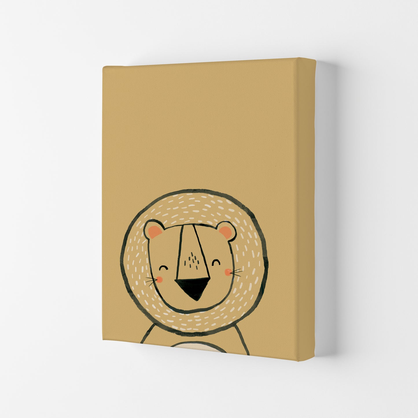 Inky Lion Animal Art Print by Laura Irwin Canvas