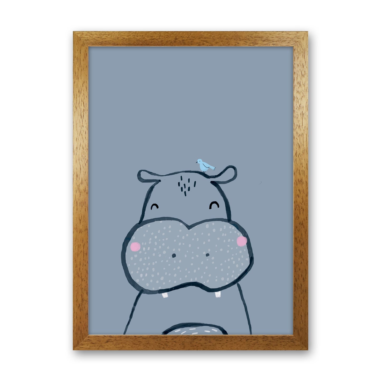 Inky Hippo Animal Art Print by Laura Irwin Oak Grain