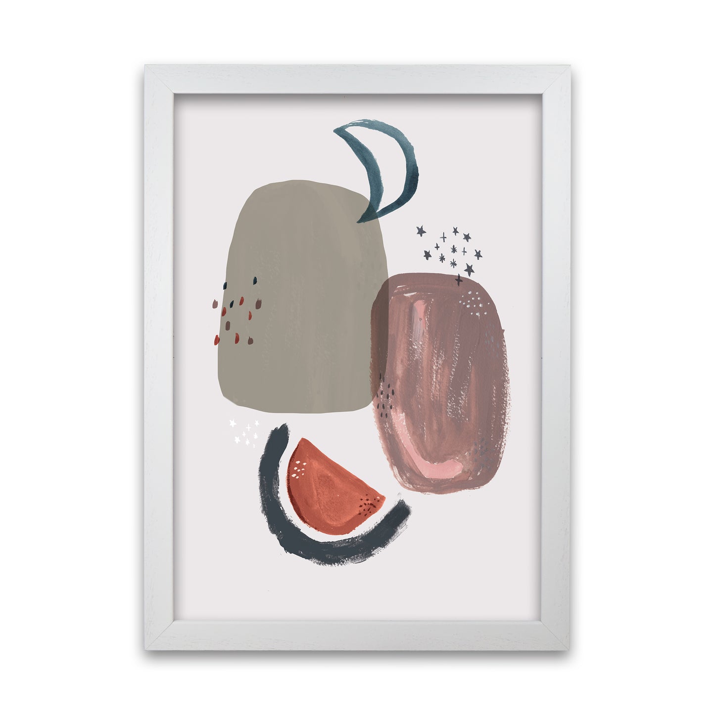 Laura Irwin Abstract Moon A1 Oak with White Mount