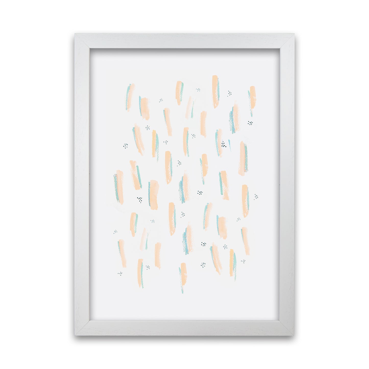 Laura Irwin Brush Strokes Peach A1 Oak with White Mount