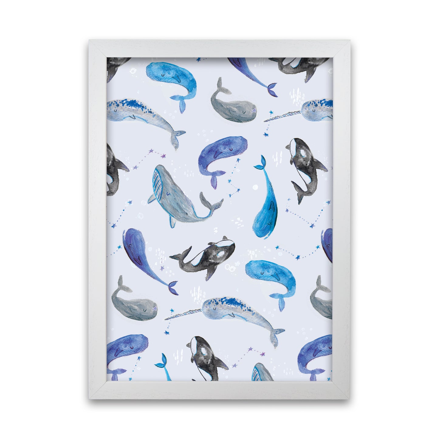 Laura Irwin Whales Repeat Patterm A1 Oak with White Mount