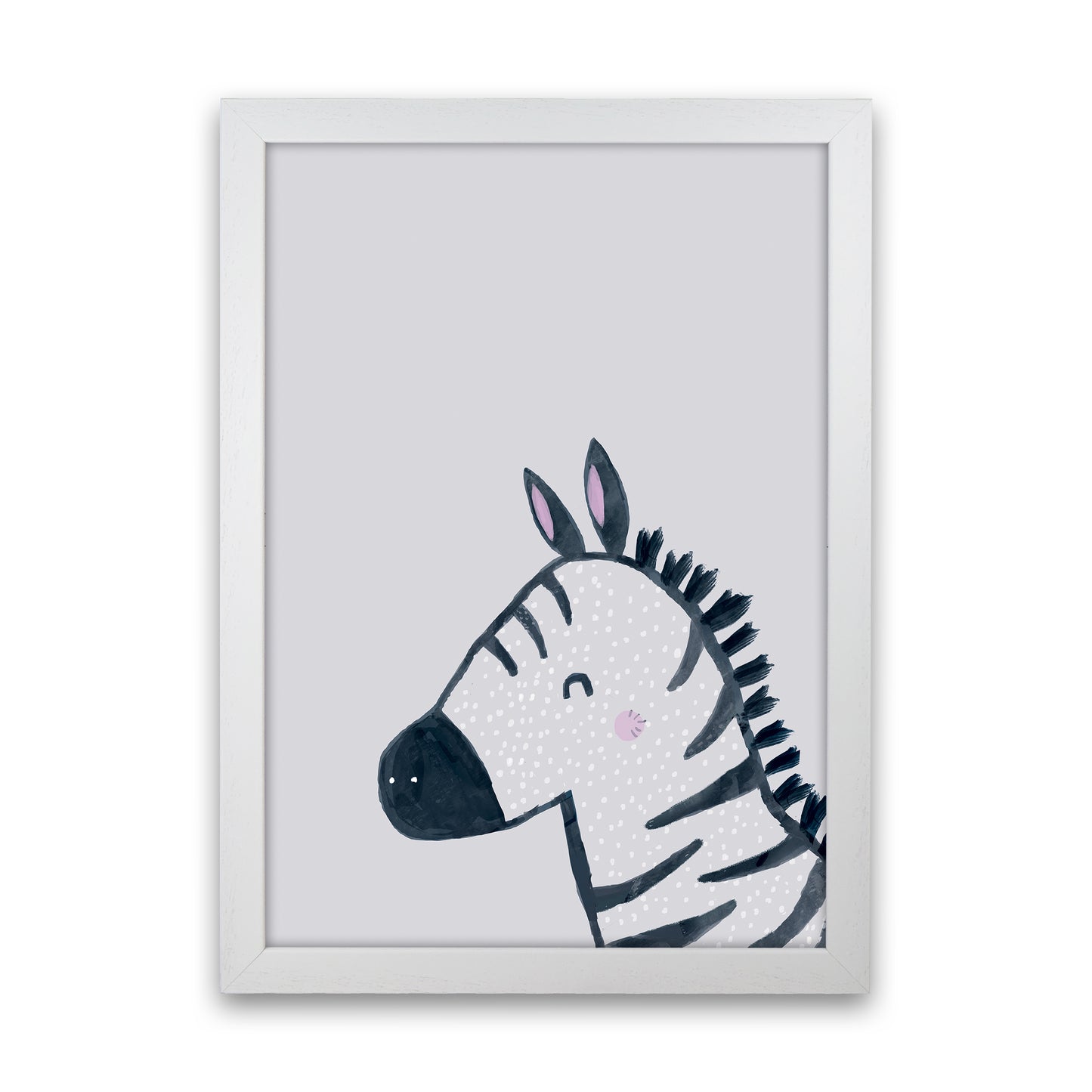 Inky Zebra Animal Art Print by Laura Irwin White Grain