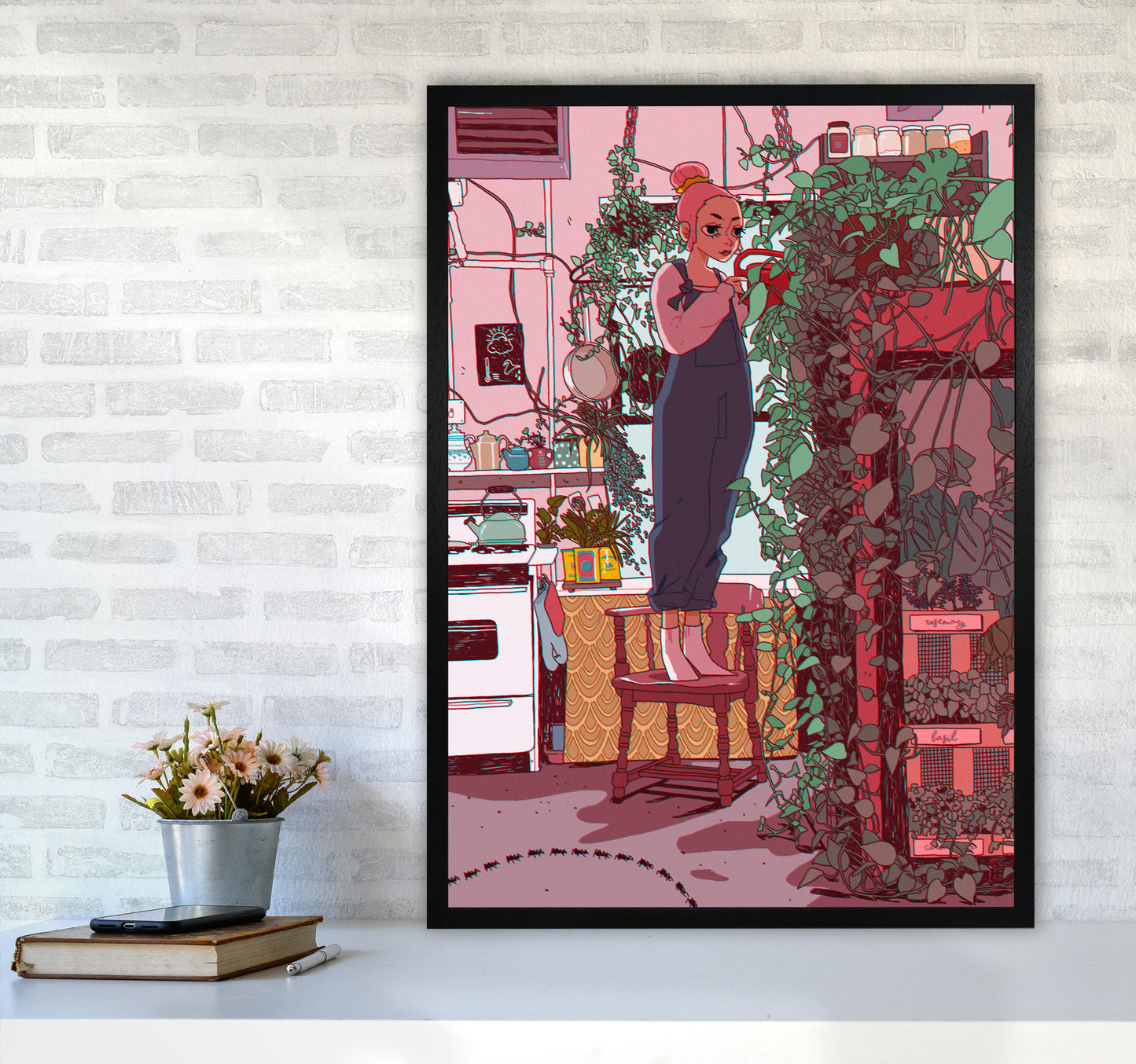Self Care Art Print by Lucy Michelle A1 White Frame