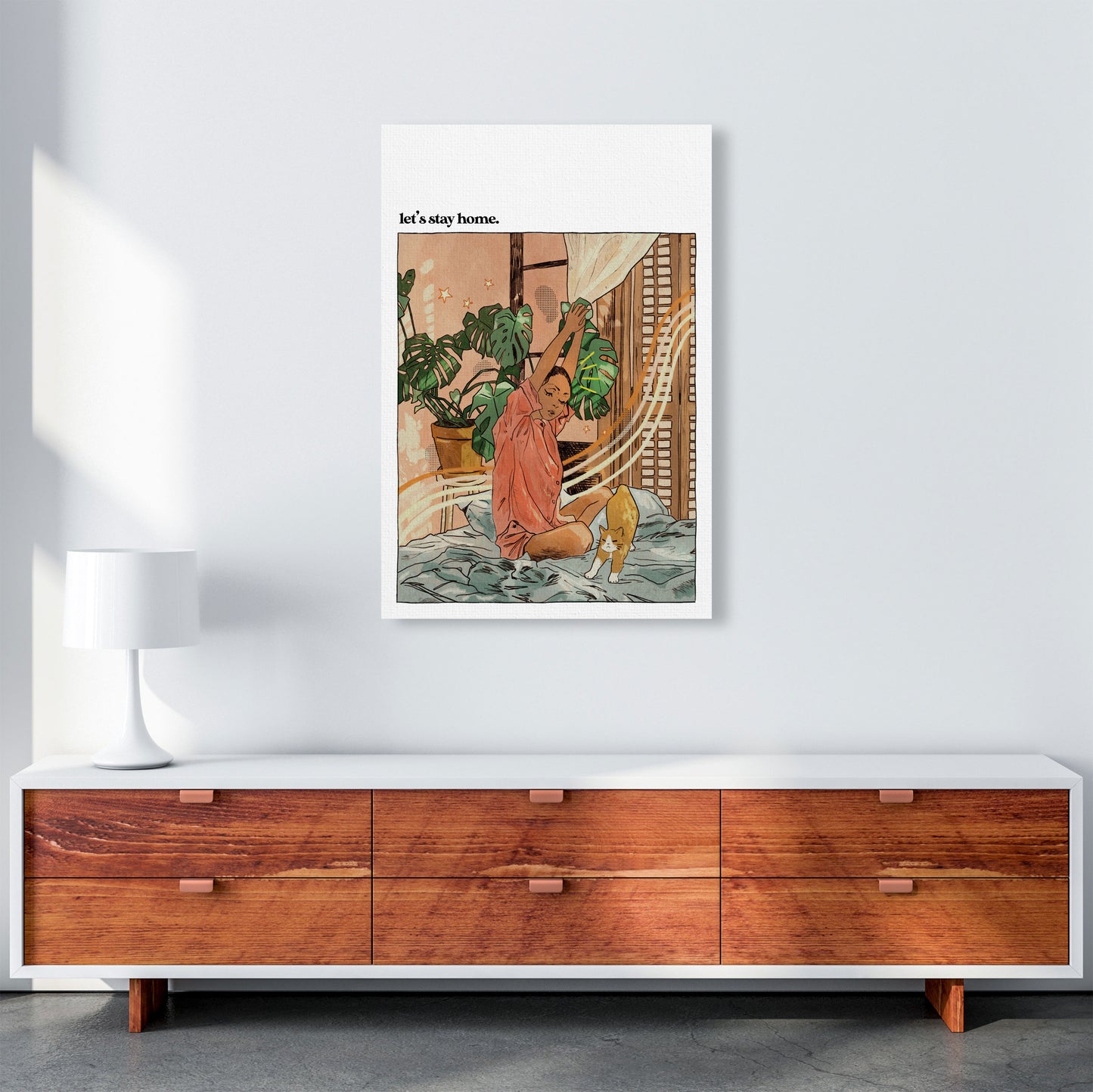 Stay Home II Art Print by Lucy Michelle A1 Canvas