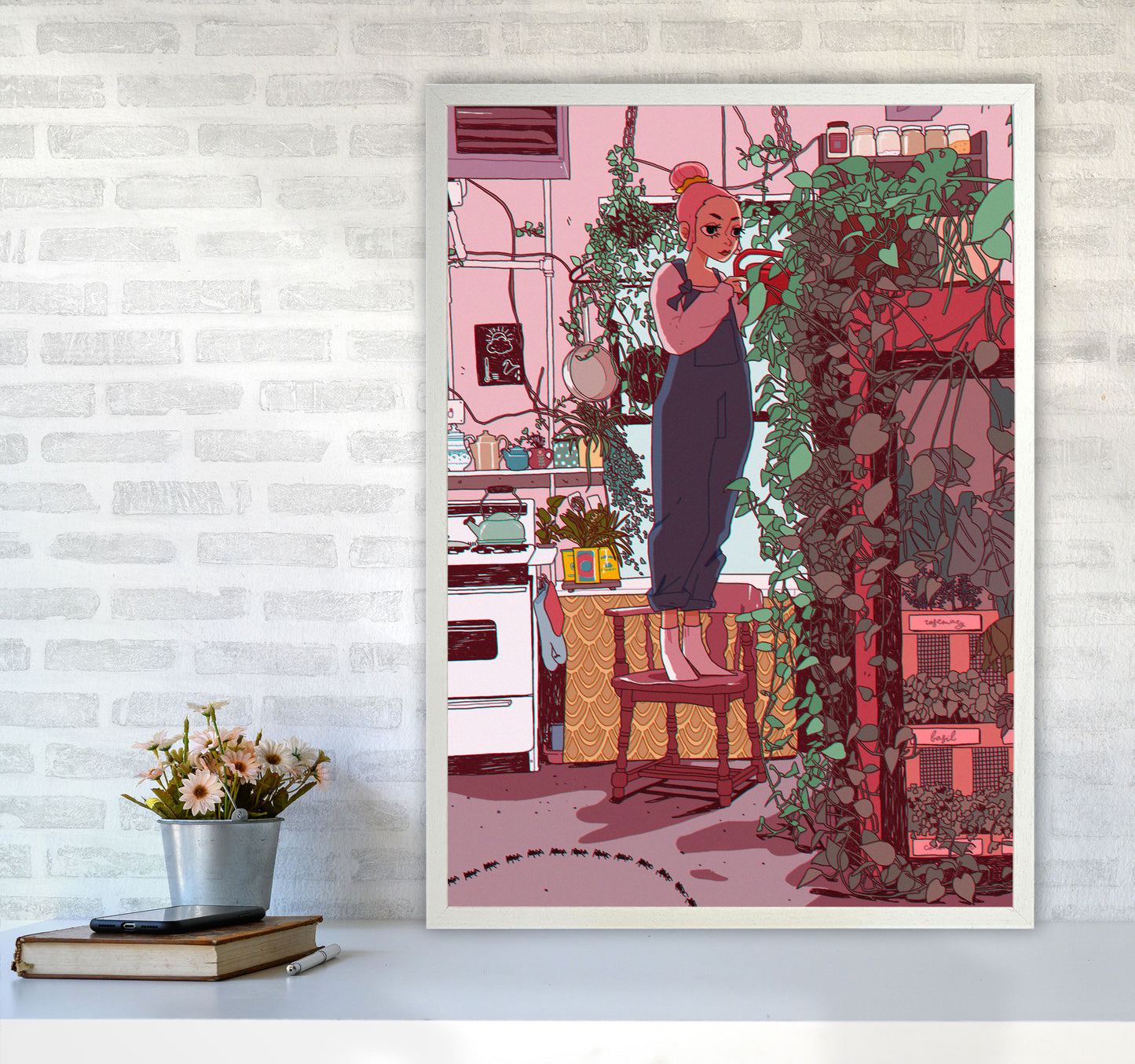Self Care Art Print by Lucy Michelle A1 Oak Frame