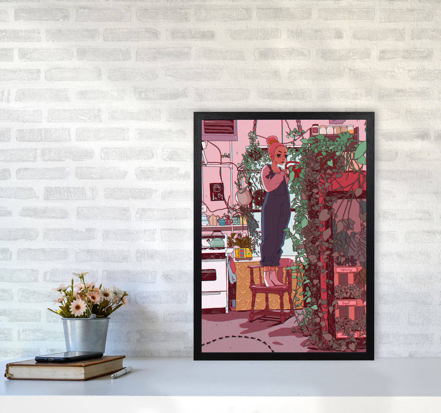 Self Care Art Print by Lucy Michelle A2 White Frame