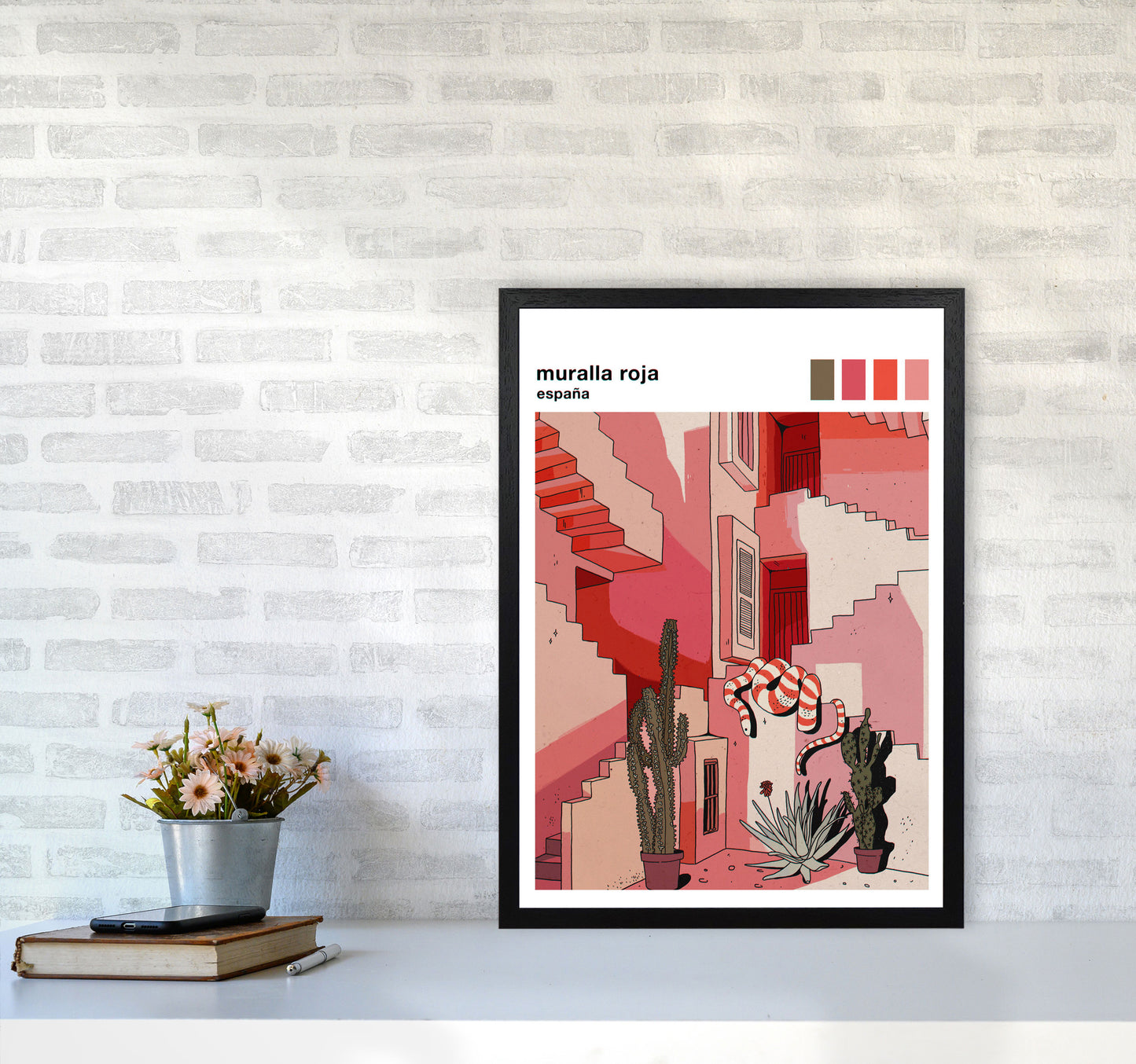 Muralla Roja Art Print by Lucy Michelle A2 White Frame
