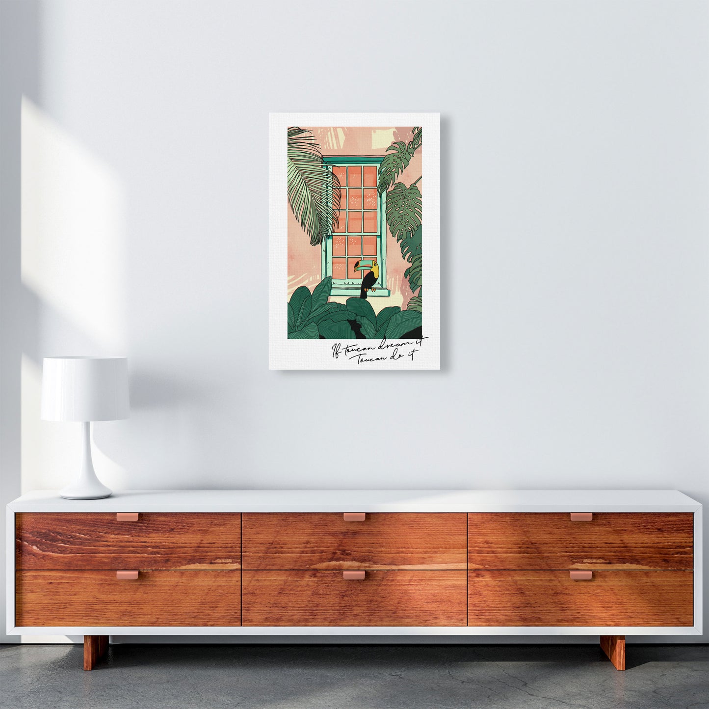 Toucan Do It Art Print by Lucy Michelle A2 Canvas