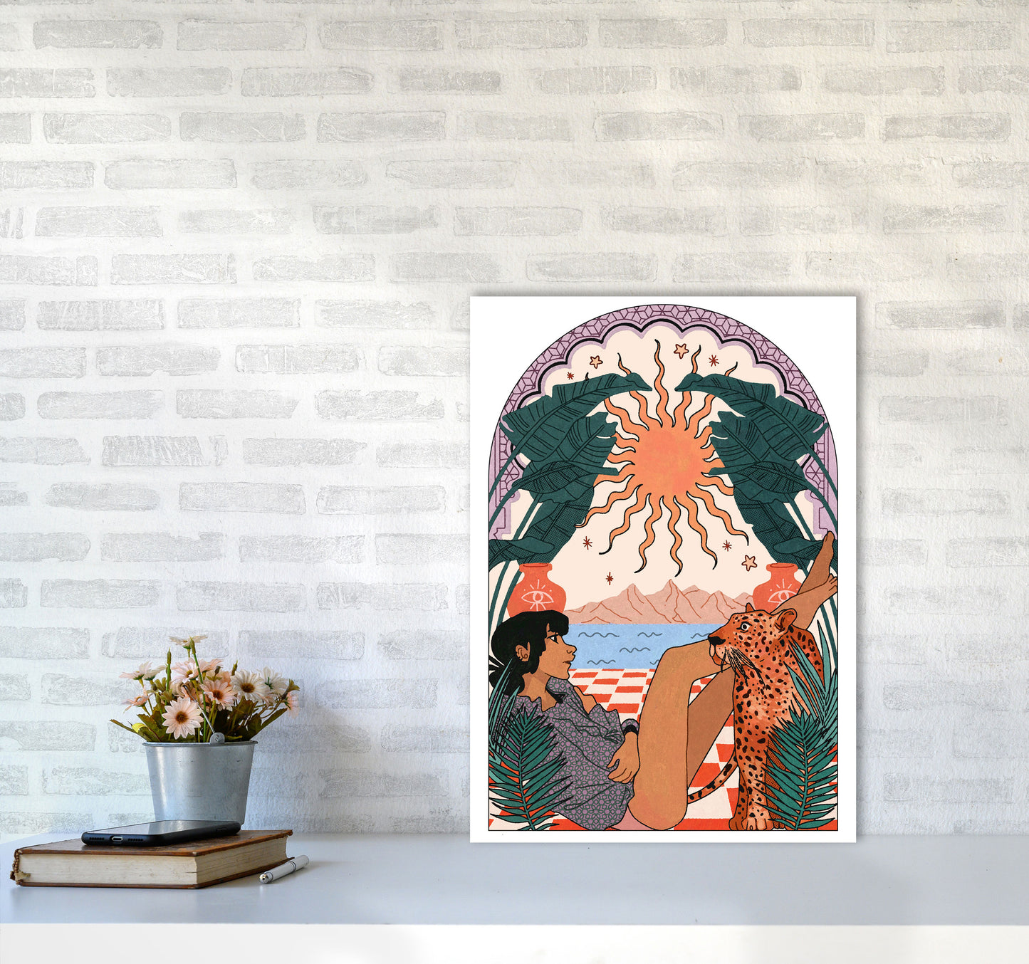 Jaguar Art Print by Lucy Michelle A2 Black Frame