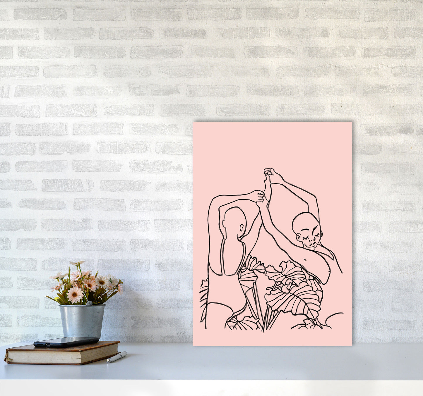 The Dancers Art Print by Lucy Michelle A2 Black Frame