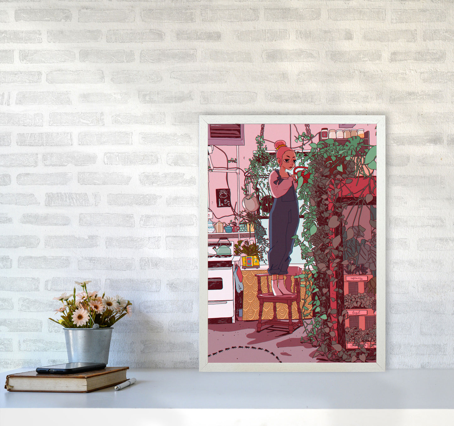 Self Care Art Print by Lucy Michelle A2 Oak Frame