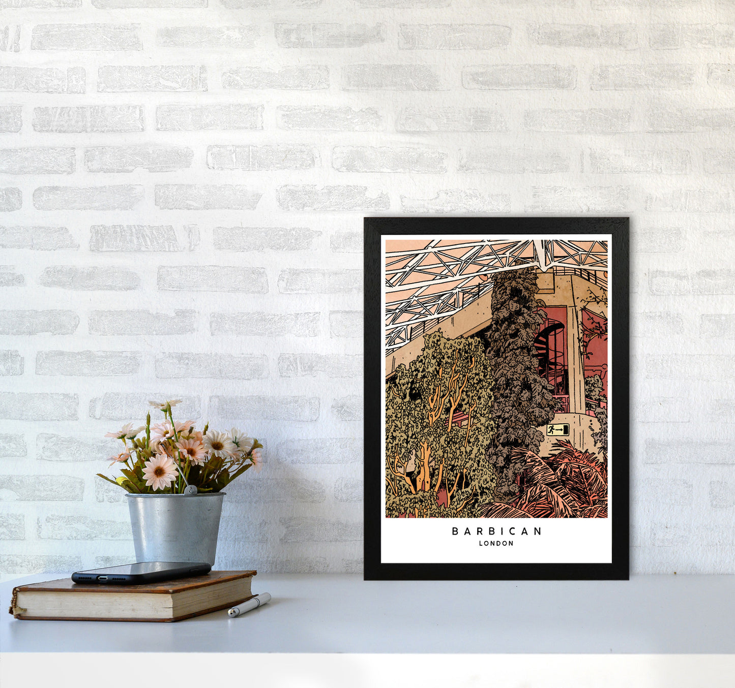 Barbican Art Print by Lucy Michelle A3 White Frame