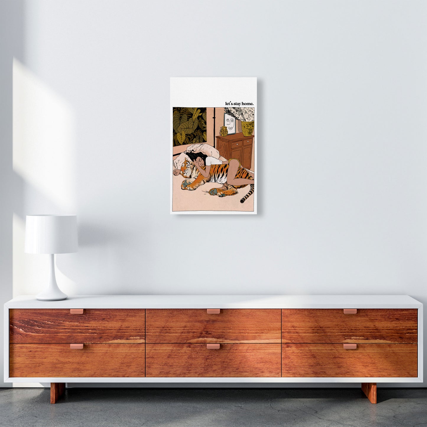 Stay Home Art Print by Lucy Michelle A3 Canvas
