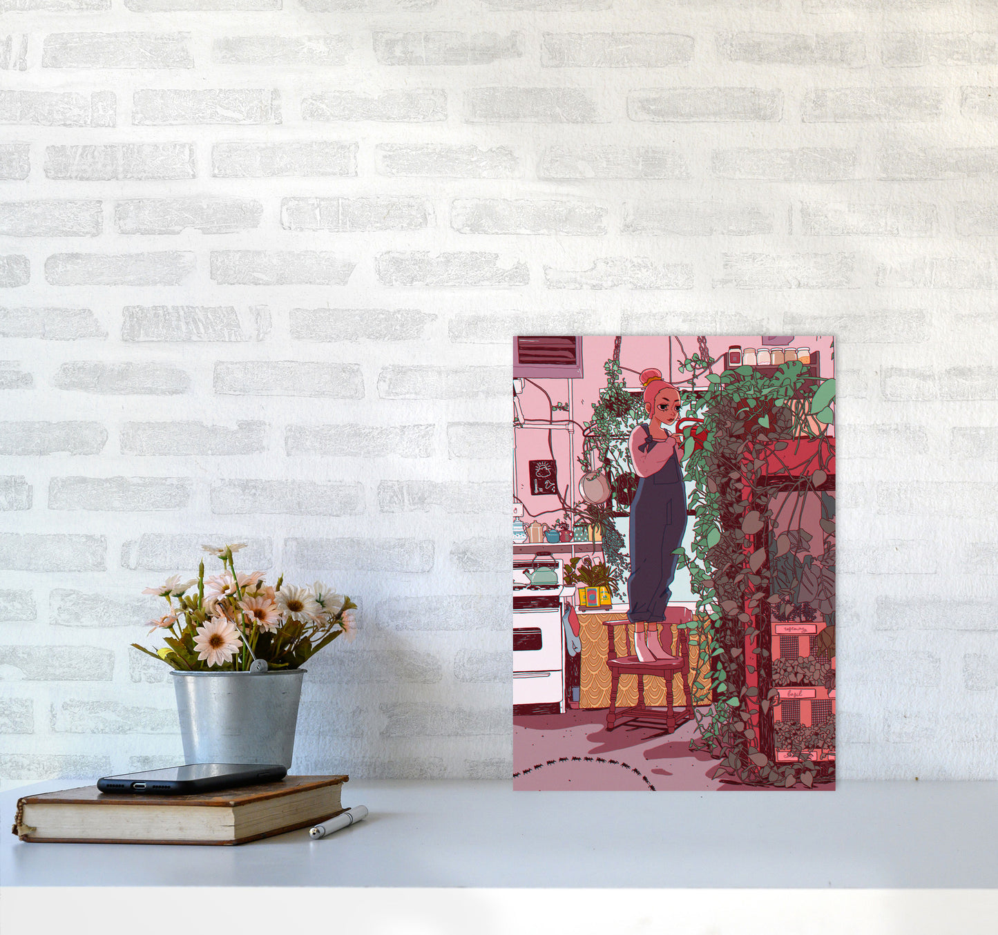 Self Care Art Print by Lucy Michelle A3 Black Frame