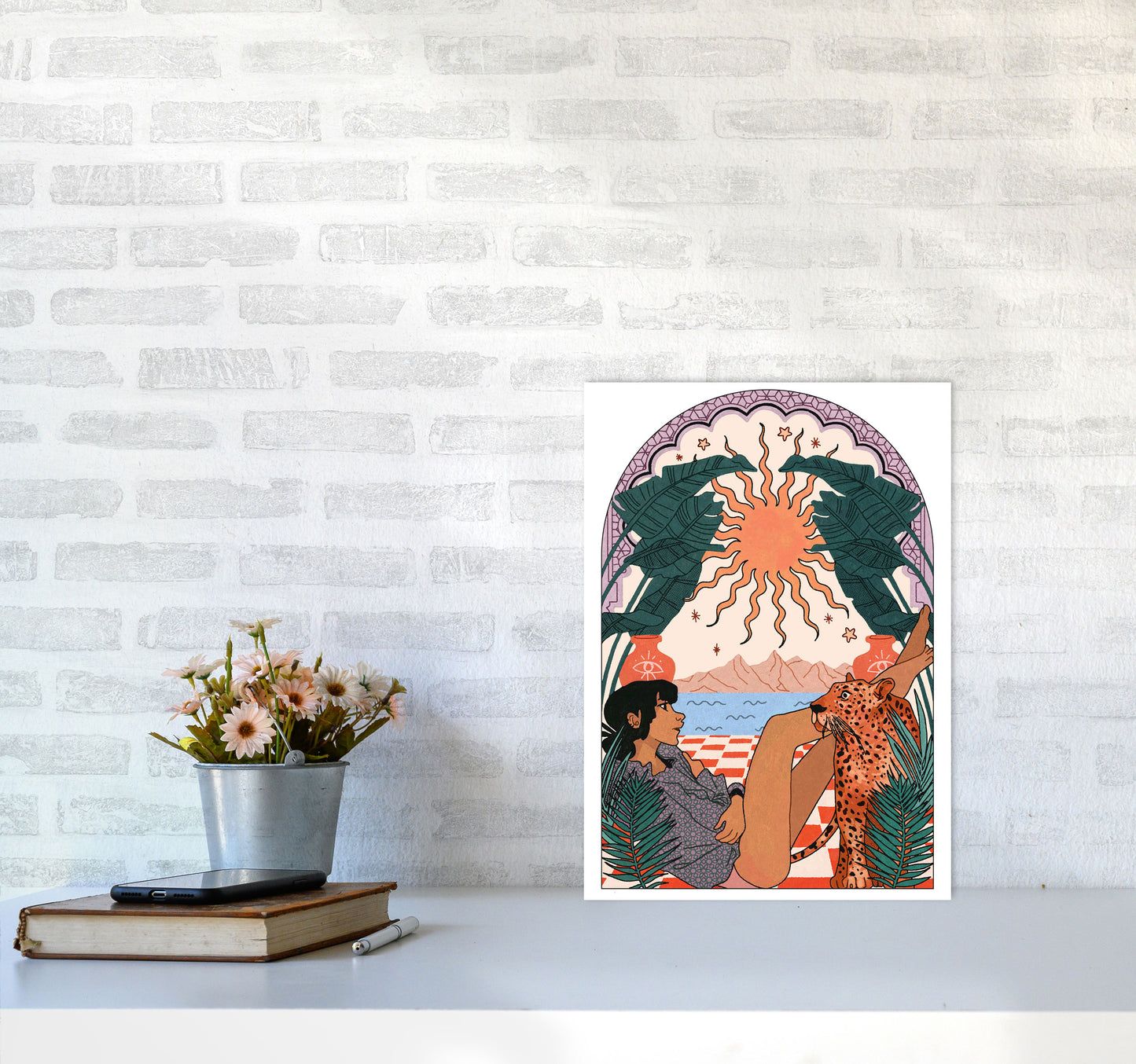 Jaguar Art Print by Lucy Michelle A3 Black Frame