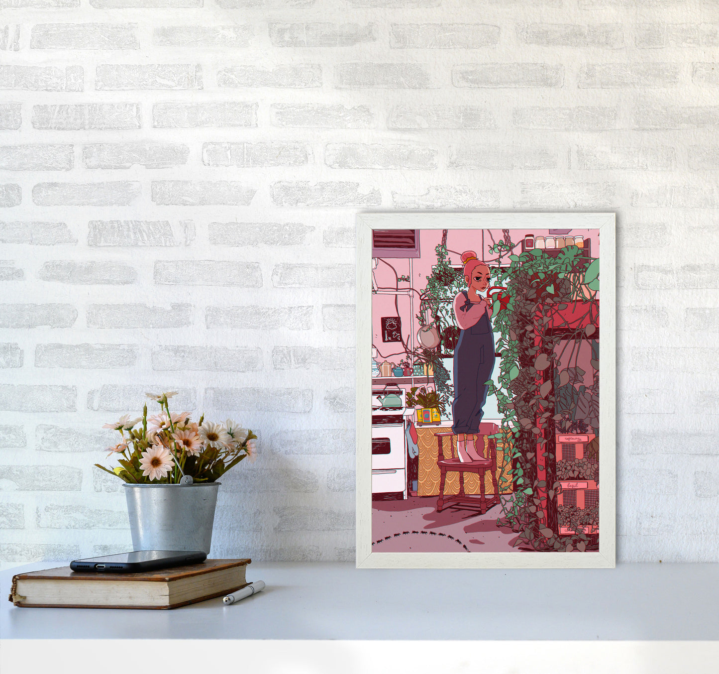 Self Care Art Print by Lucy Michelle A3 Oak Frame