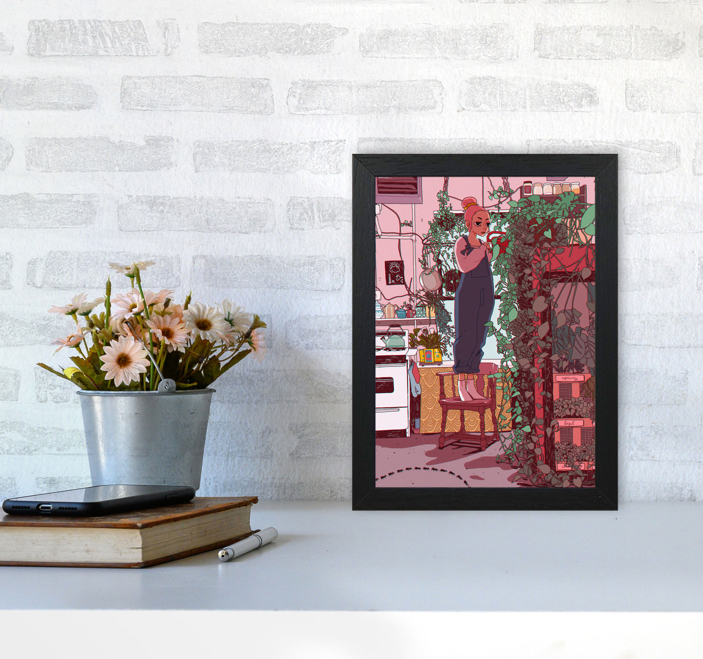 Self Care Art Print by Lucy Michelle A4 White Frame