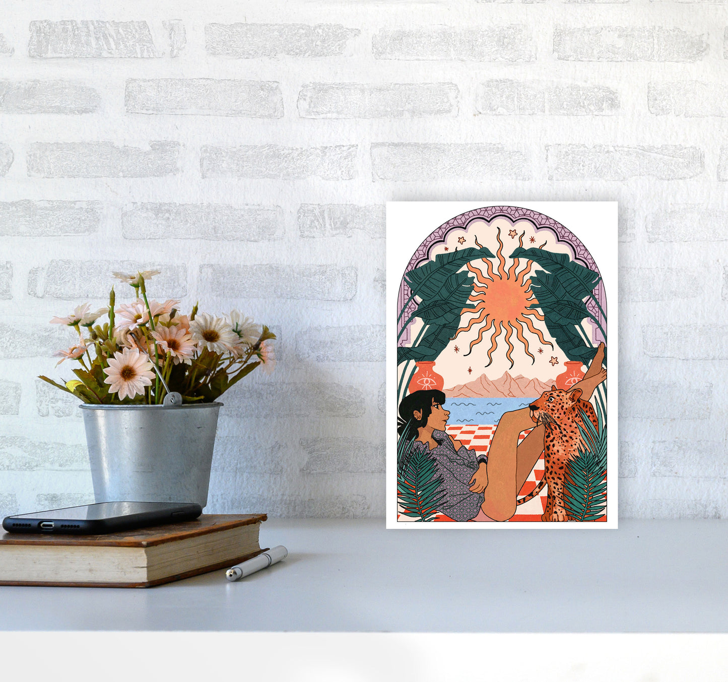 Jaguar Art Print by Lucy Michelle A4 Black Frame