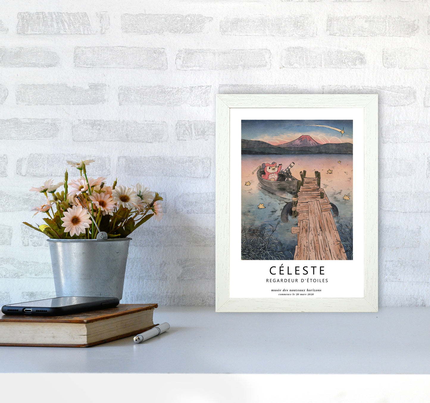 Celeste Art Print by Lucy Michelle A4 Oak Frame