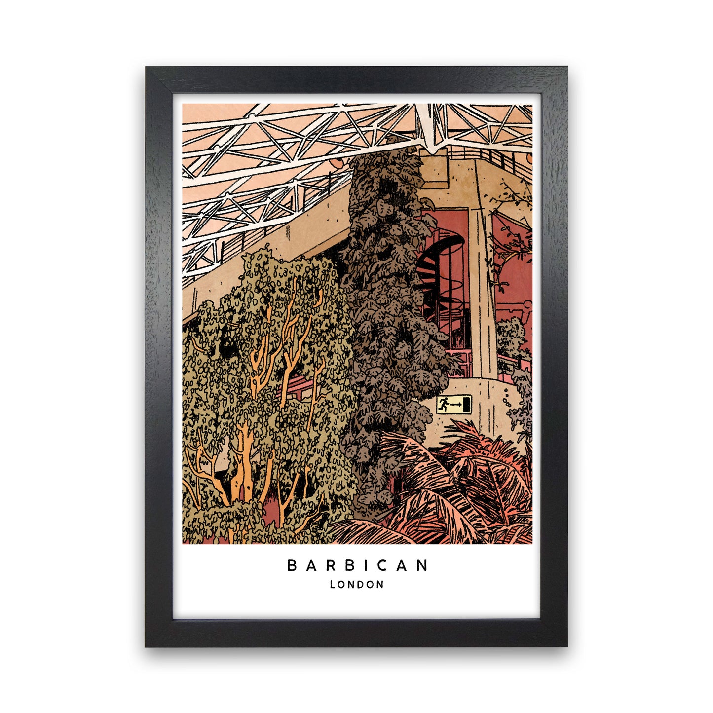 Barbican Art Print by Lucy Michelle Black Grain