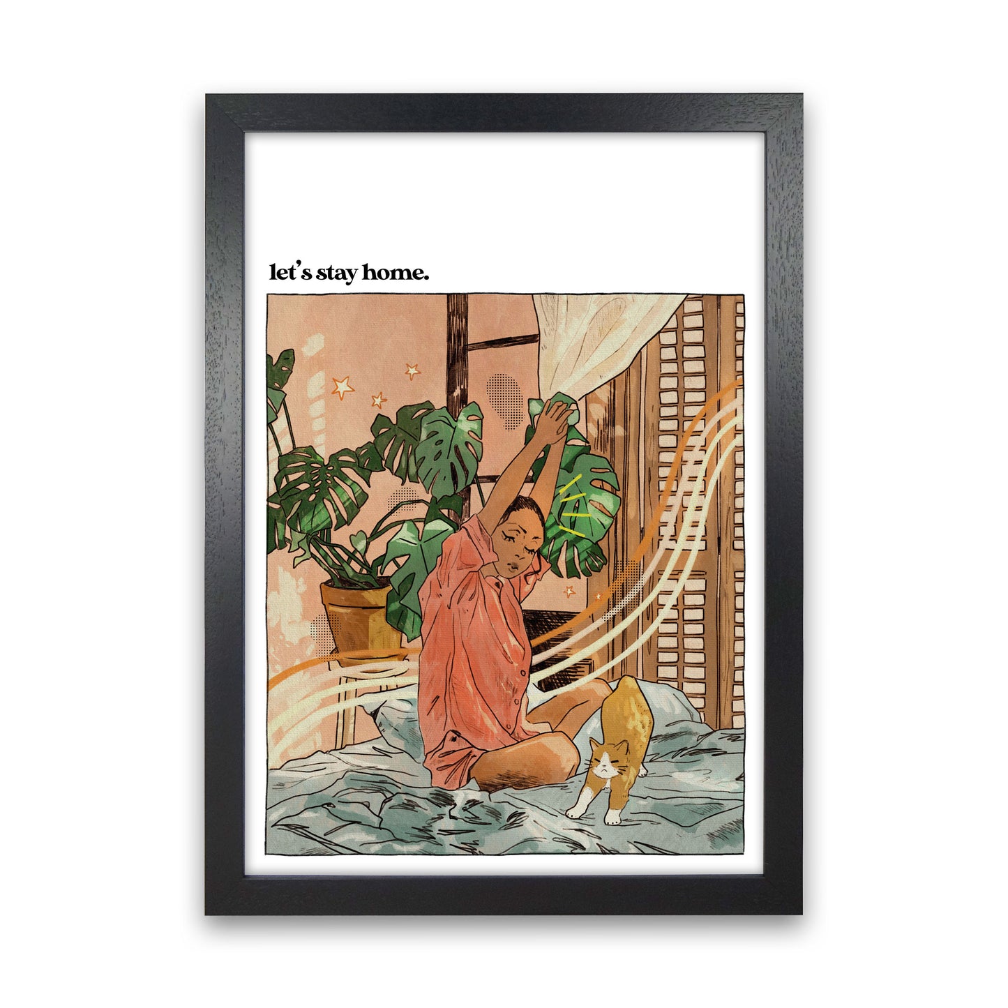 Stay Home II Art Print by Lucy Michelle Black Grain