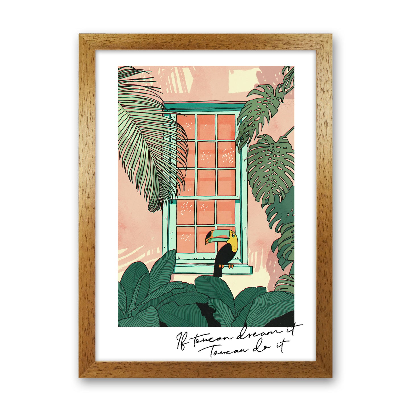 Toucan Do It Art Print by Lucy Michelle Oak Grain
