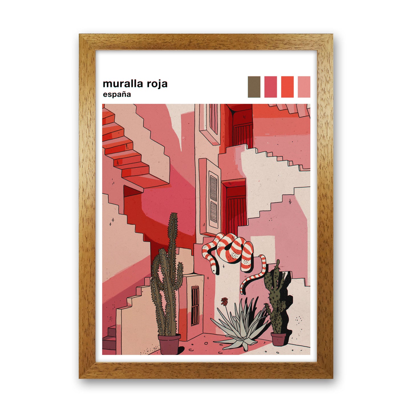 Muralla Roja Art Print by Lucy Michelle Oak Grain