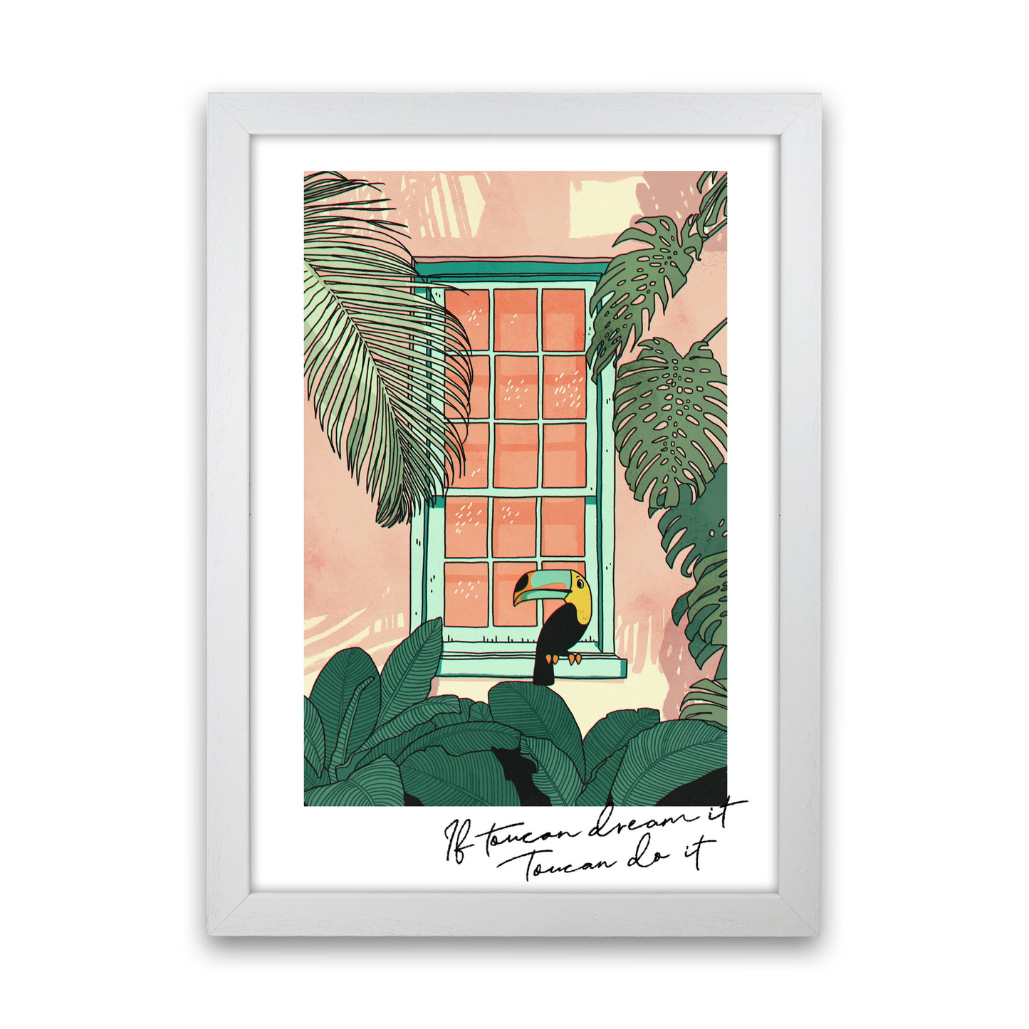 Toucan Do It Art Print by Lucy Michelle White Grain