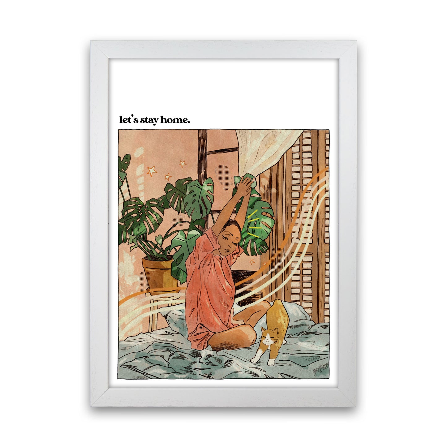 Stay Home II Art Print by Lucy Michelle White Grain
