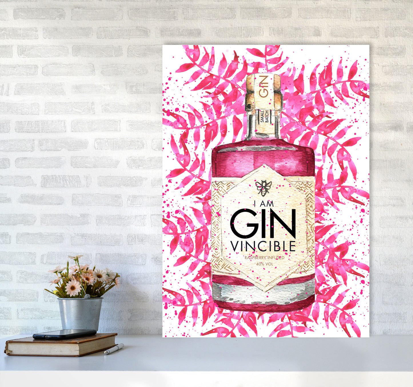 Ginvincible, Kitchen Food & Drink Art Prints A1 Black Frame
