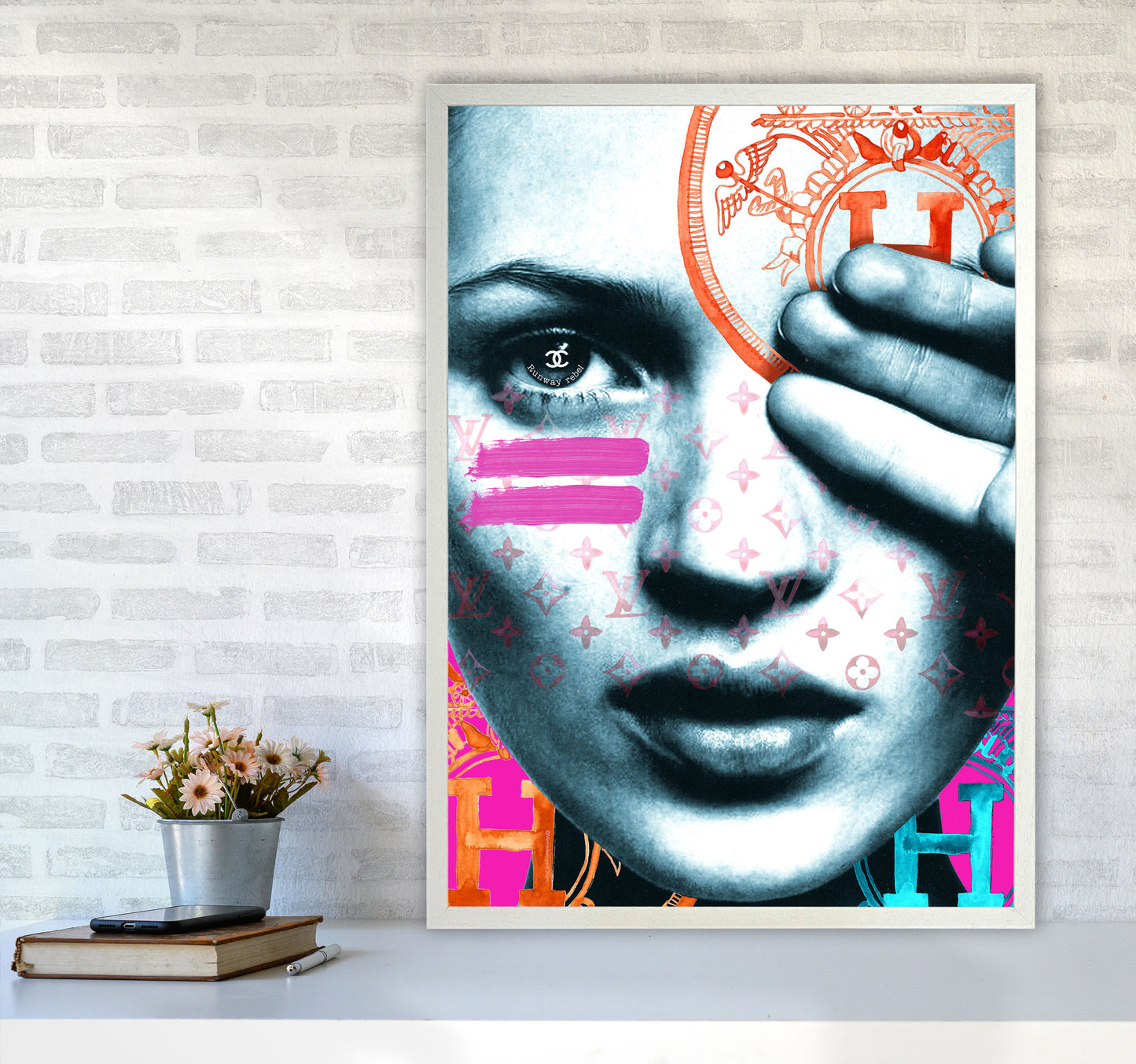 Runway Rebel Modern Fashion Print A1 Oak Frame