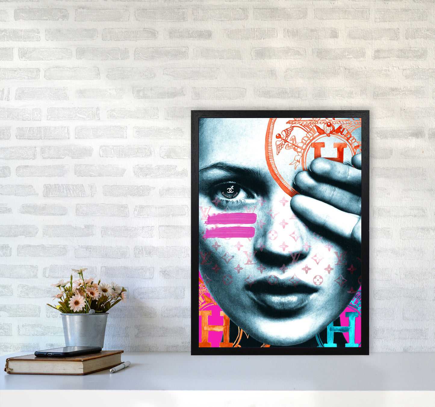 Runway Rebel Modern Fashion Print A2 White Frame