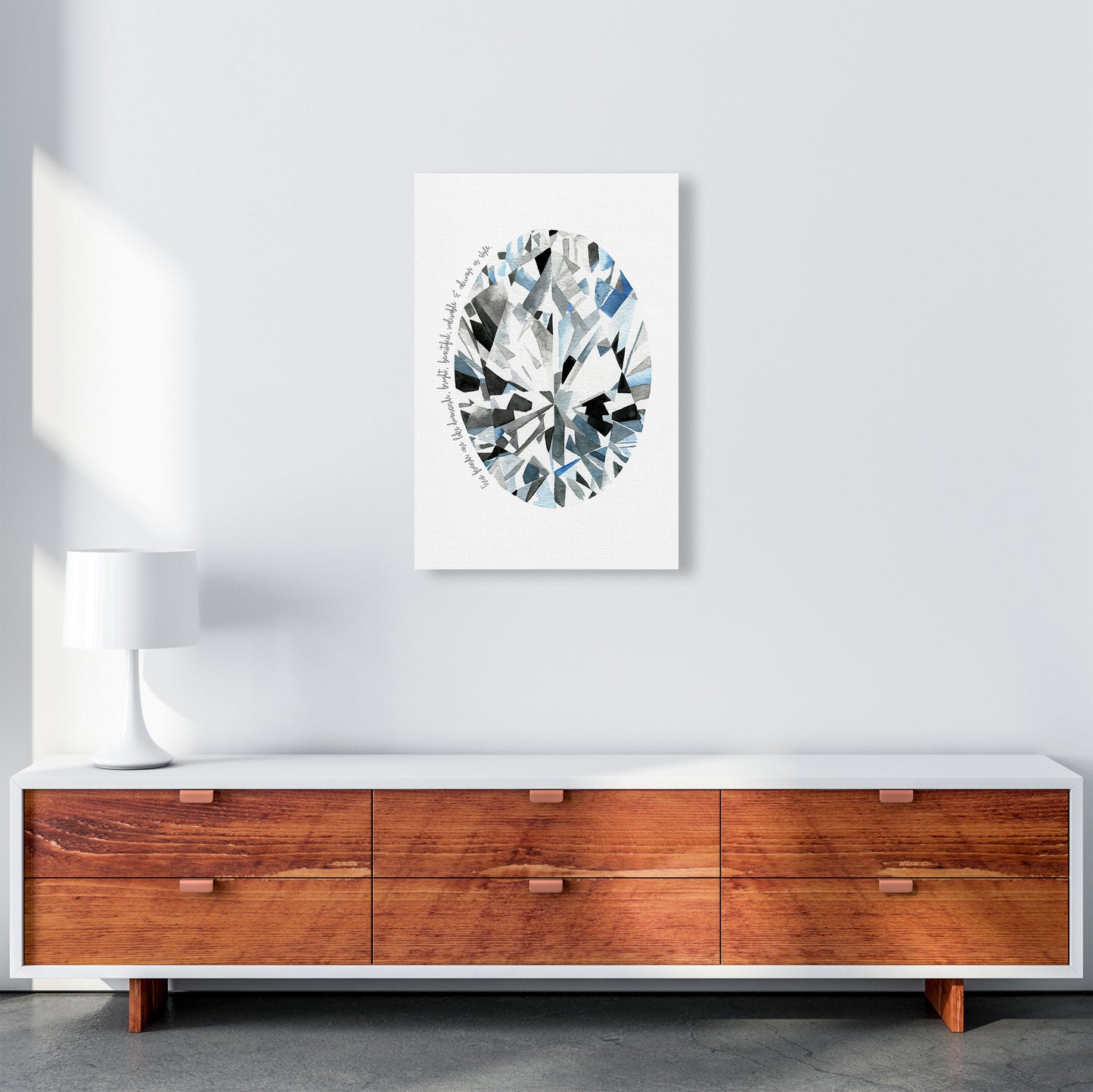 Oval Diamond Friends Inspirational Quote Modern Fashion Print A2 Canvas