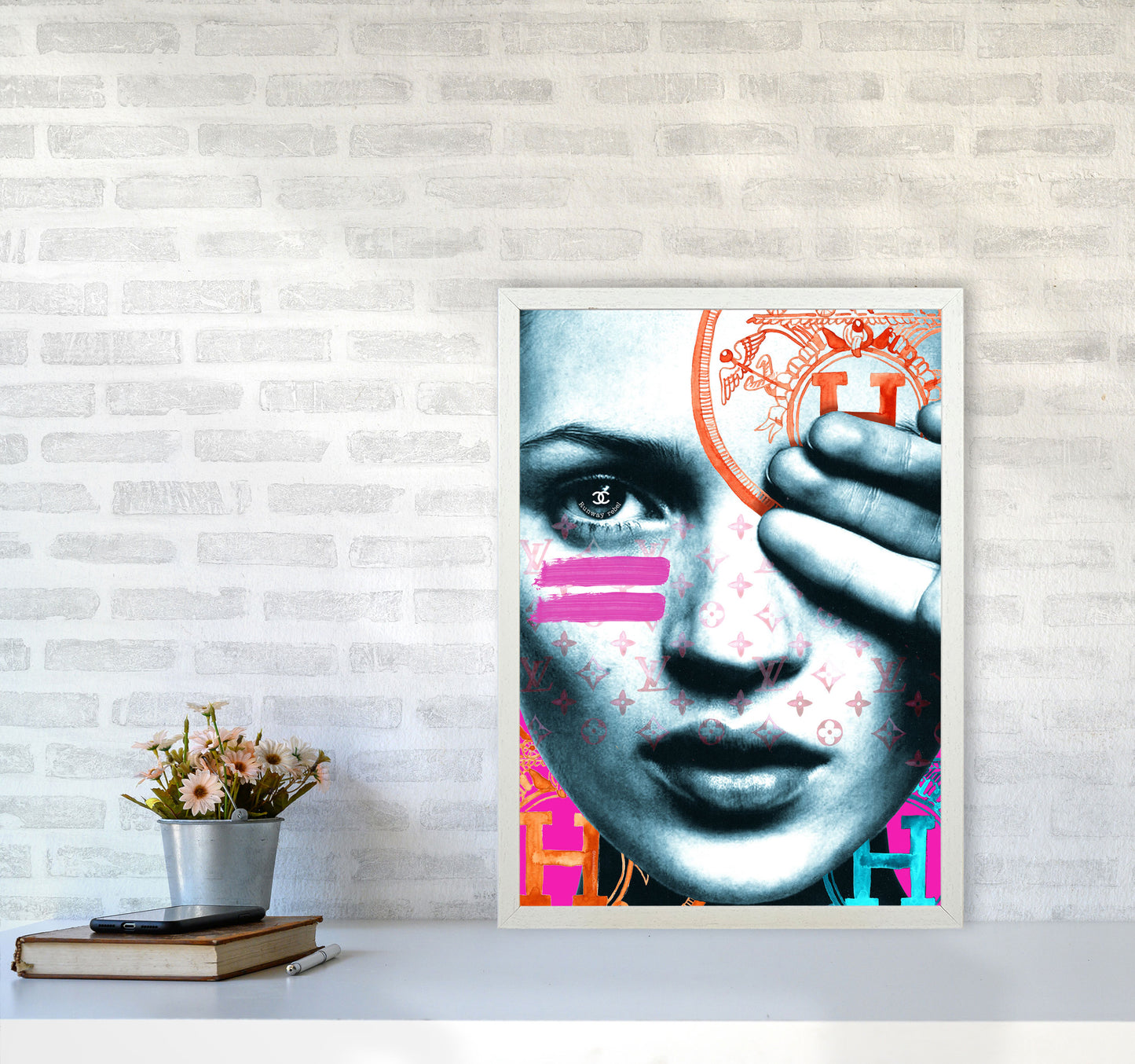 Runway Rebel Modern Fashion Print A2 Oak Frame