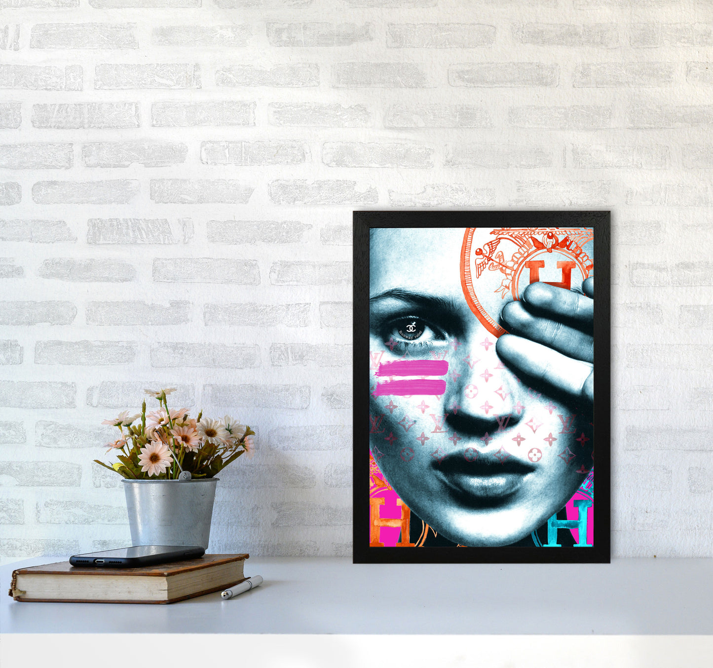 Runway Rebel Modern Fashion Print A3 White Frame